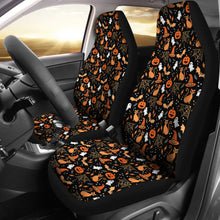 Load image into Gallery viewer, Black, Orange and White Halloween Pattern Car Seat Covers
