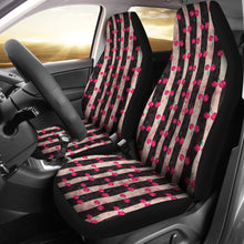 Load image into Gallery viewer, Pink and Black Stripes and Cherries Pattern Car Seat Covers