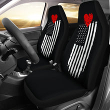 Load image into Gallery viewer, Distressed American Flag With Heart On Top Seat Covers Set