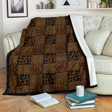 Load image into Gallery viewer, Animal Print Patchwork Pattern Fleece Throw Blanket