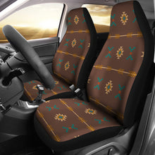 Load image into Gallery viewer, Dark Brown With Southwestern Tribal Pattern Car Seat Covers Set