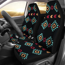 Load image into Gallery viewer, Black, Red and Turquoise Native Navajo Inspired Tribal Pattern Car Seat Covers