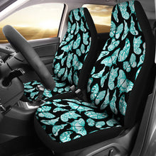 Load image into Gallery viewer, Black With Turquoise Butterflies Car Seat Covers