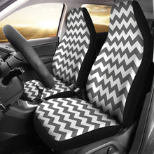 Load image into Gallery viewer, Gray and White Chevron Car Seat Covers Set