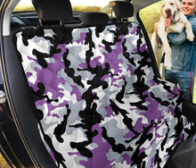 Load image into Gallery viewer, Purple, Black, Gray and White Camouflage Back Bench Seat Cover Camo Pattern Protector For Pets