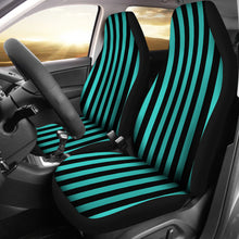 Load image into Gallery viewer, Turquoise and Black Striped Car Seat Covers