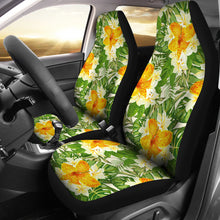 Load image into Gallery viewer, Green Yellow and Orange Tropical Flower Car Seat Covers