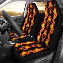 Load image into Gallery viewer, Flaming Skull Car Seat Covers Set