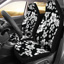Load image into Gallery viewer, Black White Hibiscus Hawaiian Flower Pattern Car Seat Covers