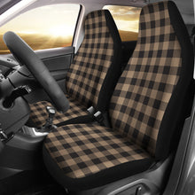 Load image into Gallery viewer, Brown and Black Buffalo Plaid Car Seat Covers