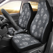 Load image into Gallery viewer, Gray and White Damask Pattern Car Seat Covers Set