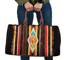 Load image into Gallery viewer, Native American Navajo Serape Style Travel Bag Duffel With Faux Leather Handles