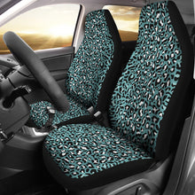 Load image into Gallery viewer, Minty Teal Leopard Print Pattern Car Seat Covers Set