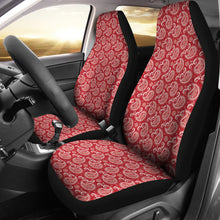 Load image into Gallery viewer, Red Paisley Pattern Car Seat Covers Bandana Print