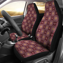 Load image into Gallery viewer, Burgundy With Colorful Mandalas Car Seat Covers