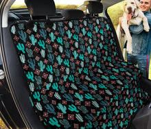 Load image into Gallery viewer, Teal and Pink Cactus Pattern Dog Hammock Back Seat Cover For Pets