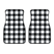 Load image into Gallery viewer, Black and White Buffalo Check Marled Pattern Front Floor Mats