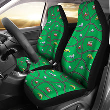 Load image into Gallery viewer, Green Car Seat Covers With Roads and Cars