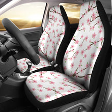 Load image into Gallery viewer, White With Cherry Blossoms Seat Covers