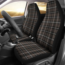 Load image into Gallery viewer, Brown and White Plaid Car Seat Covers Set