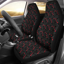 Load image into Gallery viewer, Dark Charcoal Gray Car Seat Covers With Lipstick Tubes Pattern Makeup Beauty Boss