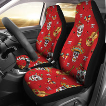 Load image into Gallery viewer, Guitar Sugar Skull Car Seat Covers