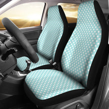 Load image into Gallery viewer, Light Turquoise and White Polka Dot Car Seat Covers
