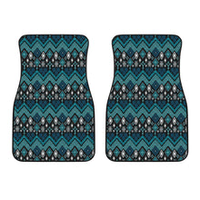 Load image into Gallery viewer, Teal and Black Ethnic Pattern Floor Mats