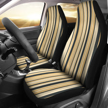 Load image into Gallery viewer, Tuscan Stripes Striped Neutral Colors Tan and Black Car Seat Covers