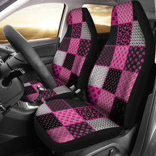 Load image into Gallery viewer, Pink and Black Shabby Chic Patchwork Quilt Style Car Seat Covers