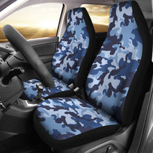 Load image into Gallery viewer, Blue Camouflage Car Seat Covers Camo Pattern Seat Protectors Set