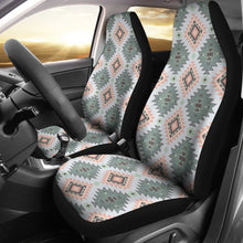 Load image into Gallery viewer, Pastel Green, Blue and Peach Southwestern Pattern Car Seat Covers Aztec Ethnic