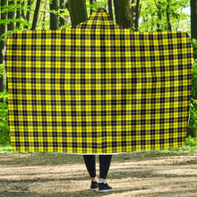 Load image into Gallery viewer, Yellow Black and White Plaid Pattern Hooded Blanket