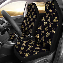 Load image into Gallery viewer, Black and Gold Celtic Triskele Pattern Car Seat Covers Triskelion