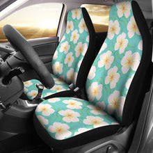 Load image into Gallery viewer, Light Teal Plumeria Frangipani Hawaiian Island Flowers Floral Pattern Car Seat Covers Tropical