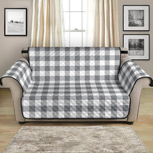 Load image into Gallery viewer, Gray White Buffalo Plaid Love Seat