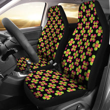 Load image into Gallery viewer, Black With Retro Flower Pattern Car Seat Covers Set