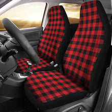 Load image into Gallery viewer, Red and Black Buffalo Plaid Car or SUV Seat Covers Universal Fit