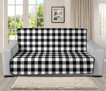 Load image into Gallery viewer, Black White Buffalo Plaid 70" Futon Sofa Couch Protector Farmhouse Decor