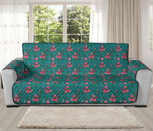 Load image into Gallery viewer, Teal With Pink Roses Shabby Chic Sofa Cover Protector