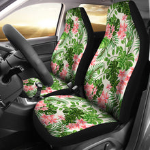 Load image into Gallery viewer, Pink and Green Tropical Car Seat Covers With Flowers