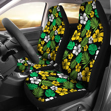Load image into Gallery viewer, Golden Yellow Hibiscus Flower Car Seat Covers In Hawaiian Tropical Pattern Set of 2