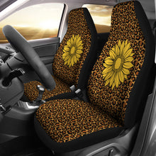 Load image into Gallery viewer, Leopard With Rustic Sunflower Car Seat Covers Set