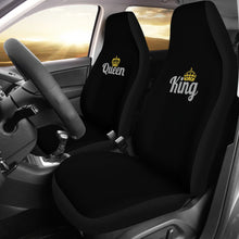 Load image into Gallery viewer, King and Queen His and Hers Car Seat Covers In Black