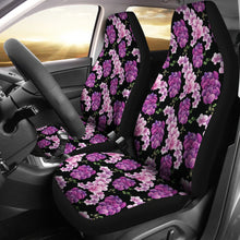Load image into Gallery viewer, Black Pink and Purple Orchid Flower Car Seat Covers