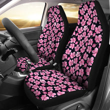 Load image into Gallery viewer, Black and Pink Cherry Blossom Flower Pattern Car Seat Covers To Match Floor Mats