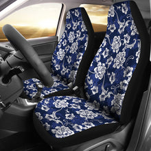Load image into Gallery viewer, Dark Blue Baroque Flowers Elegant Floral Pattern Car Seat Covers