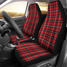 Load image into Gallery viewer, Red, Black and White Plaid Car Seat Covers Universal Fit