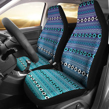 Load image into Gallery viewer, Purple and Teal Ombre Ethnic Car Seat Covers Set