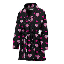 Load image into Gallery viewer, Women's Bling Bath Robe Black
